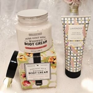 Beekman 1802 Apricot & Honey Tea Whipped 8 Oz. Body Cream & 3.4 Oz. Hand Cream